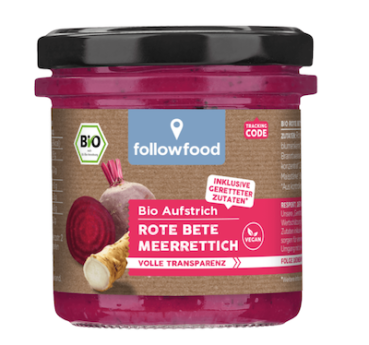 Bio Aufstrich Rote Beete & Meerrettich Gerettet followfood